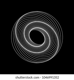 Tunnel abstract. Twisted colored circle 3d. Twisted lines. Logo. Sphere 3d