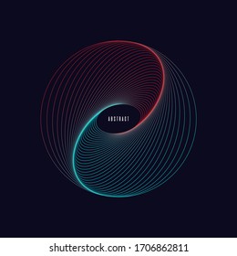 Tunnel abstract. Twisted colored circle 3d. Twisted lines. gradient logo. Sphere 3d