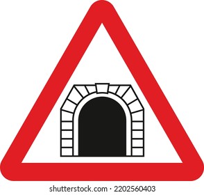 Tunnel ahead, The Highway Code Traffic Sign, Signs giving orders, Signs with red circles are mostly prohibitive. Plates below signs qualify their message.