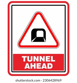 Túnel por delante, vector de signos y etiquetas