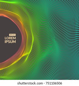 Tunnel. Array with Dynamic Particles. Futuristic Style. Cyberspace Grid. 3D Vector Illustration.