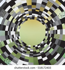 Tunnel background with place for your text or image. Abstract mosaic background. Vector illustration for your graphic design.