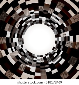 Tunnel background with place for your text or image. Abstract mosaic background. Vector illustration for your graphic design.
