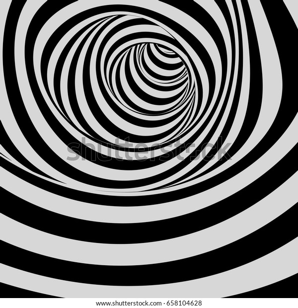 Tunnel Black White Abstract Striped Background Stock Vector (Royalty ...