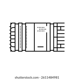 tunnel boring construction vehicle line icon vector. tunnel boring construction vehicle sign. isolated contour symbol black illustration