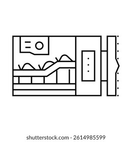 tunnel boring construction vehicle line icon vector. tunnel boring construction vehicle sign. isolated contour symbol black illustration