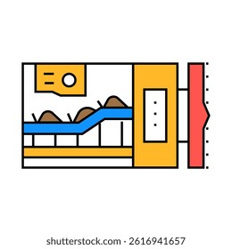 tunnel boring construction vehicle line icon vector. tunnel boring construction vehicle sign. isolated symbol illustration