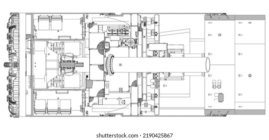 Tunnel Boring Machine Overview, Tunnel Boring Head, Tunnel Boring Head Drawings and Machine Internal Parts, Machine Drive System, Industrial Operation Technology, Main Drive Injection Line