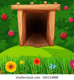 Tunnel in the bush illustration