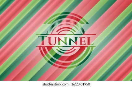 Tunnel christmas colors emblem. Vector Illustration. Detailed.