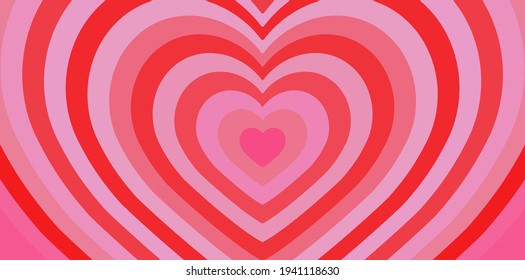 Tunnel Concentric hearts  Romantic cute background 