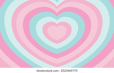 Tunnel of Concentric hearts. Romantic and valentine's day background