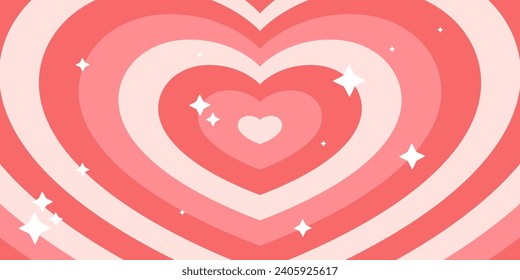 A tunnel of concentric hearts for a romantic and whimsical experience. Decorated with bright shining and glittering stars