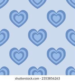 Tunnel of concentric hearts, seamless pattern, poster. Romantic cute background. Vector illustration, flat design, cartoon hand drawn. Template for printing a poster, postcard and more.