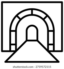 Tunnel Construction Icon Element For Design