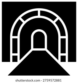 Tunnel Construction Icon Element For Design
