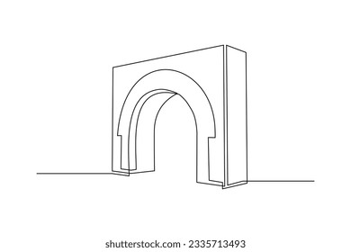 tunnel continuous line art drawing