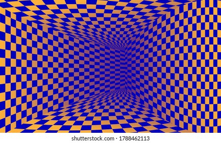 Tunnel. Digital wireframe tunnel. 3D tunnel grid. Background abstract vector image