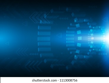 Tunnel dimension along with the arrows, Technology abstract and communication concept, Vector illustration background.
