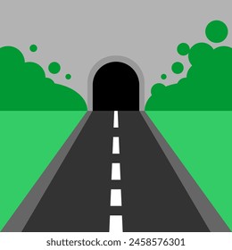 Tunnel at end of road. path ends in tunnel