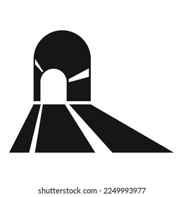 Tunnel entrance icon simple vector. Car road. Stone asphalt