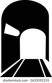 Entrada do túnel Assinar ícone de linha fina, vetor, pixel perfeito, em ponte de automóvel de estilo diferente. para web Estrada vazia moderna da estrada com pictograma do túnel dentro isolado no fundo transparente.
