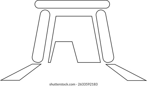Entrada do túnel Assinar ícone de linha fina, vetor, pixel perfeito, em ponte de automóvel de estilo diferente. para web Estrada vazia moderna da estrada com pictograma do túnel dentro isolado no fundo transparente.