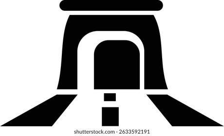 Entrada do túnel Assinar ícone de linha fina, vetor, pixel perfeito, em ponte de automóvel de estilo diferente. para web Estrada vazia moderna da estrada com pictograma do túnel dentro isolado no fundo transparente.