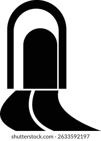 Tunnel Entrance Sign thin line icon , vector, pixel perfect, in different style automobile bridge. for web Modern empty highway of road with tunnel pictogram inside isolated on transparent background.