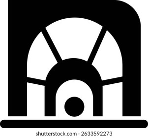 Entrada do túnel Assinar ícone de linha fina, vetor, pixel perfeito, em ponte de automóvel de estilo diferente. para web Estrada vazia moderna da estrada com pictograma do túnel dentro isolado no fundo transparente.