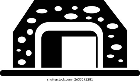 Entrada do túnel Assinar ícone de linha fina, vetor, pixel perfeito, em ponte de automóvel de estilo diferente. para web Estrada vazia moderna da estrada com pictograma do túnel dentro isolado no fundo transparente.