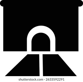 Entrada do túnel Assinar ícone de linha fina, vetor, pixel perfeito, em ponte de automóvel de estilo diferente. para web Estrada vazia moderna da estrada com pictograma do túnel dentro isolado no fundo transparente.