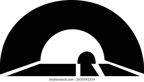 Entrada do túnel Assinar ícone de linha fina, vetor, pixel perfeito, em ponte de automóvel de estilo diferente. para web Estrada vazia moderna da estrada com pictograma do túnel dentro isolado no fundo transparente.