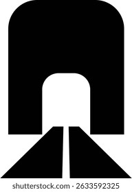 Entrada do túnel Assinar ícone de linha fina, vetor, pixel perfeito, em ponte de automóvel de estilo diferente. para web Estrada vazia moderna da estrada com pictograma do túnel dentro isolado no fundo transparente.