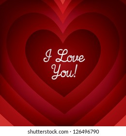 Tunnel heart card in vector format.