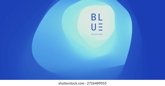 Um túnel em uma caverna de gelo com uma saída clara. Fundo azul abstrato. Ilustração vetorial para brochura, cartaz, capa, cartão, apresentação, folheto ou banner.
