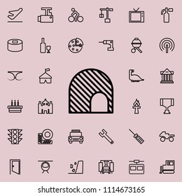 tunnel icon. Detailed set of minimalistic line icons. Premium graphic design. One of the collection icons for websites, web design, mobile app on colored background