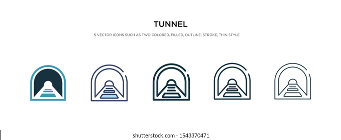 tunnel icon in different style vector illustration. two colored and black tunnel vector icons designed in filled, outline, line and stroke style can be used for web, mobile, ui