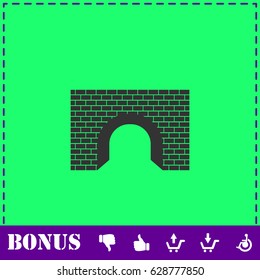 Tunnel icon flat. Simple vector symbol and bonus icon