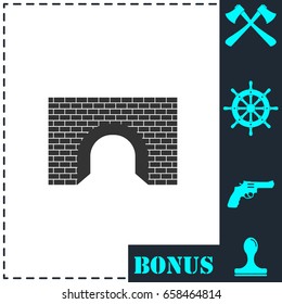 Tunnel icon flat. Simple vector symbol and bonus icon
