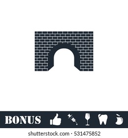 Tunnel icon flat. Vector illustration symbol and bonus pictogram