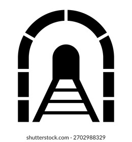 Ilustração de vetor de design de glifo de ícone de túnel