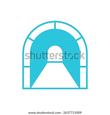 Tunnel icon, Isolated on white, Blue icon
