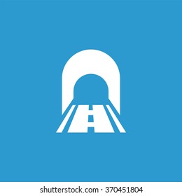 tunnel icon, on blue background
