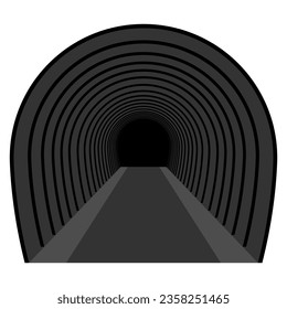 Tunnel-Symbol mit Straße. Vektorgrafik.