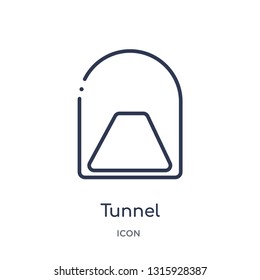 tunnel icon from signs outline collection. Thin line tunnel icon isolated on white background.