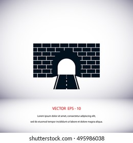 Tunnel icon vector, flat design best vector icon