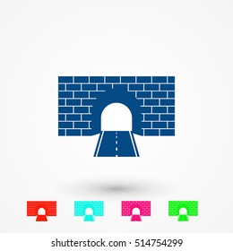 Tunnel icon vector, flat design best vector icon