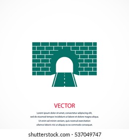 Tunnel icon vector, flat design best vector icon