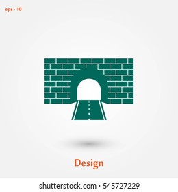 Tunnel icon vector, flat design best vector icon